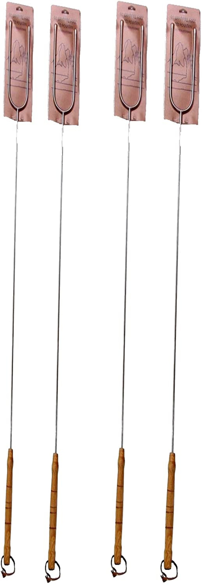 Old Mountain Campfire Forks 41" L Cast Iron Cookingmarshmallow Roasting Cookware for Families Scouts Hotdog Hot Dog Weenie