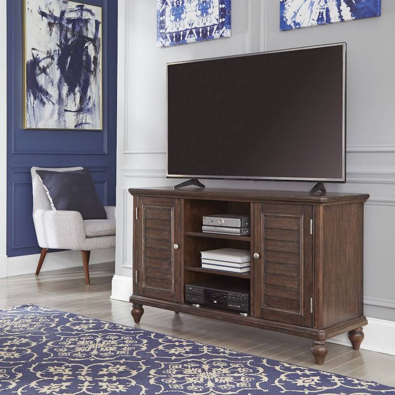 60" Southport Entertainment Center Dark Aged Oak - Home Styles