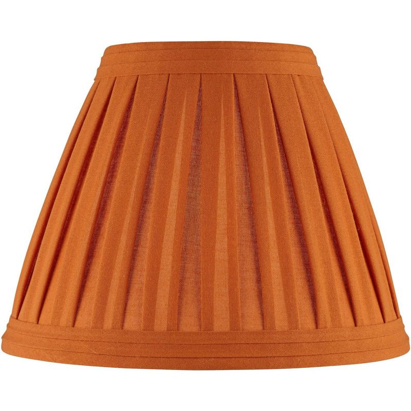 Springcrest Burnt Orange Linen Box Pleat Medium Empire Lamp Shade 7" Top x 14" Bottom x 11" Slant x 11" High (Spider) Replacement