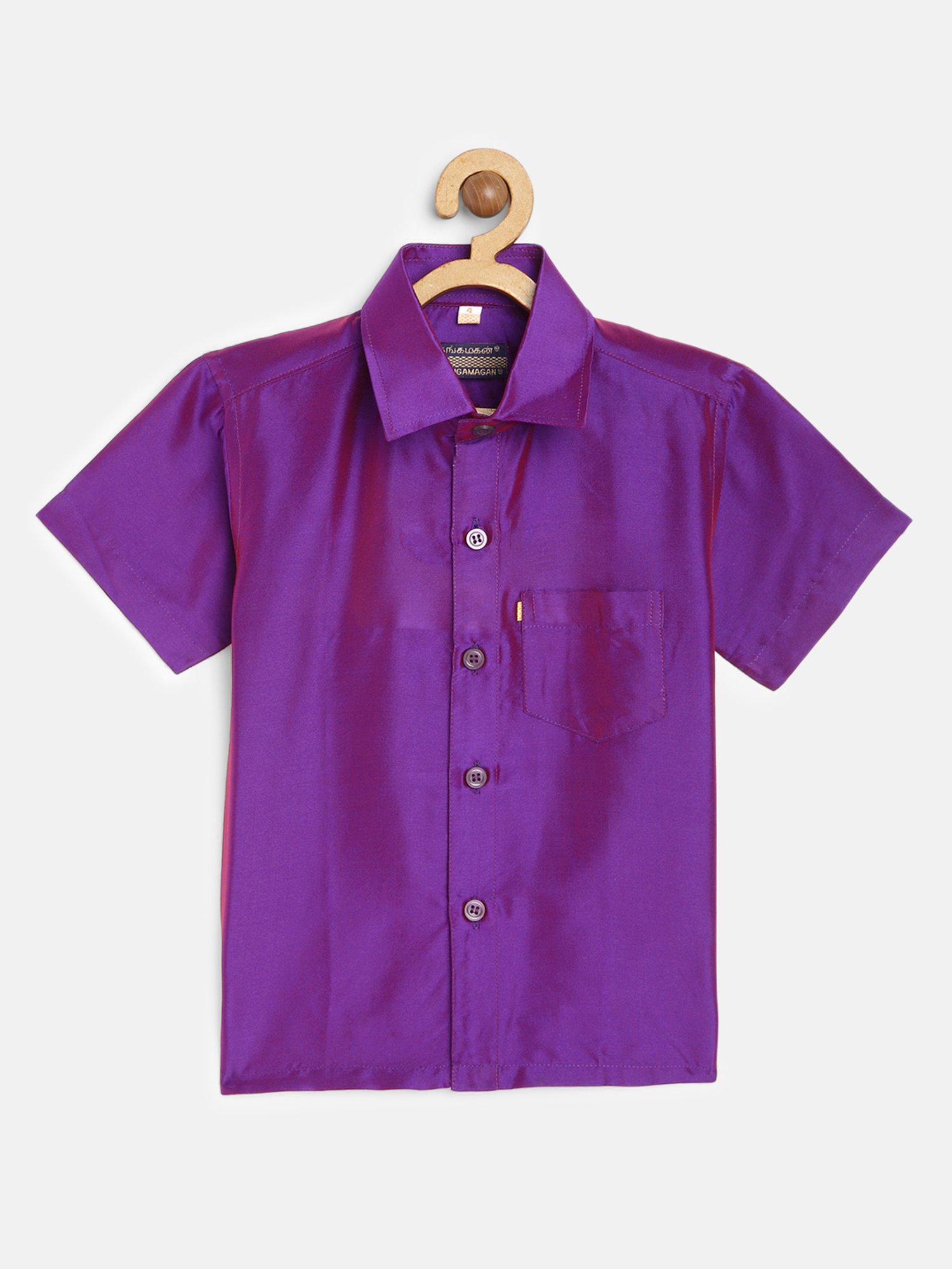 THANGAMAGAN Kids Dark Pink Solid Shirt