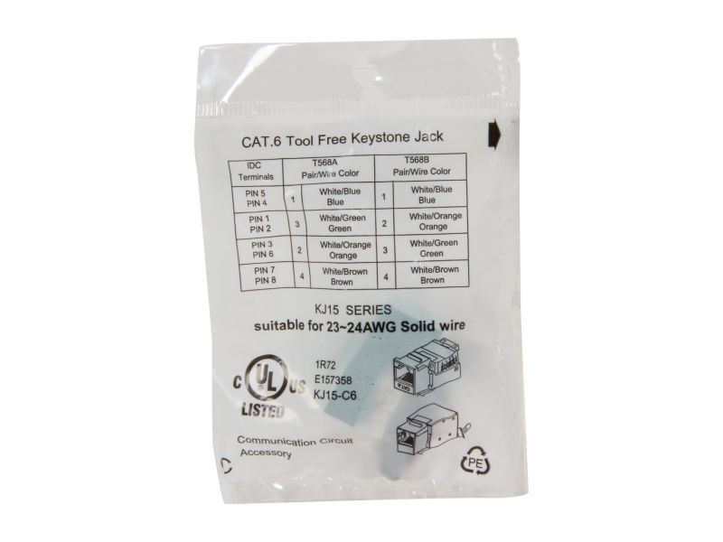 Micro Connectors CAT5 RJ45 Coupler F-F Straight