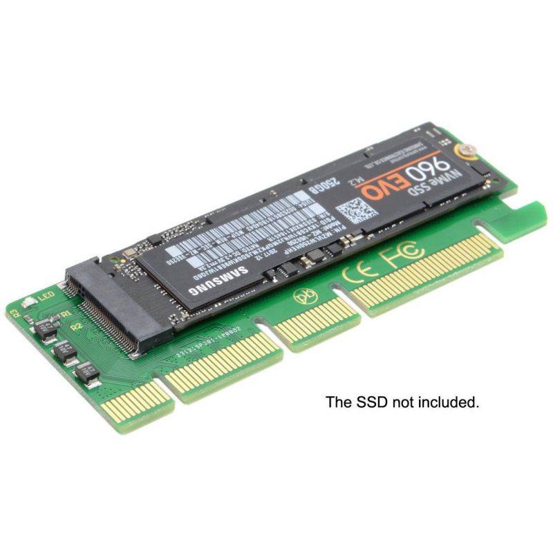 JacobsParts M.2 to PCIe NVMe SSD Adapter Card 2242 2260 2280 M2 Drive to Desktop PCI Express x4 x8 x16 Slot, Minimalist Design