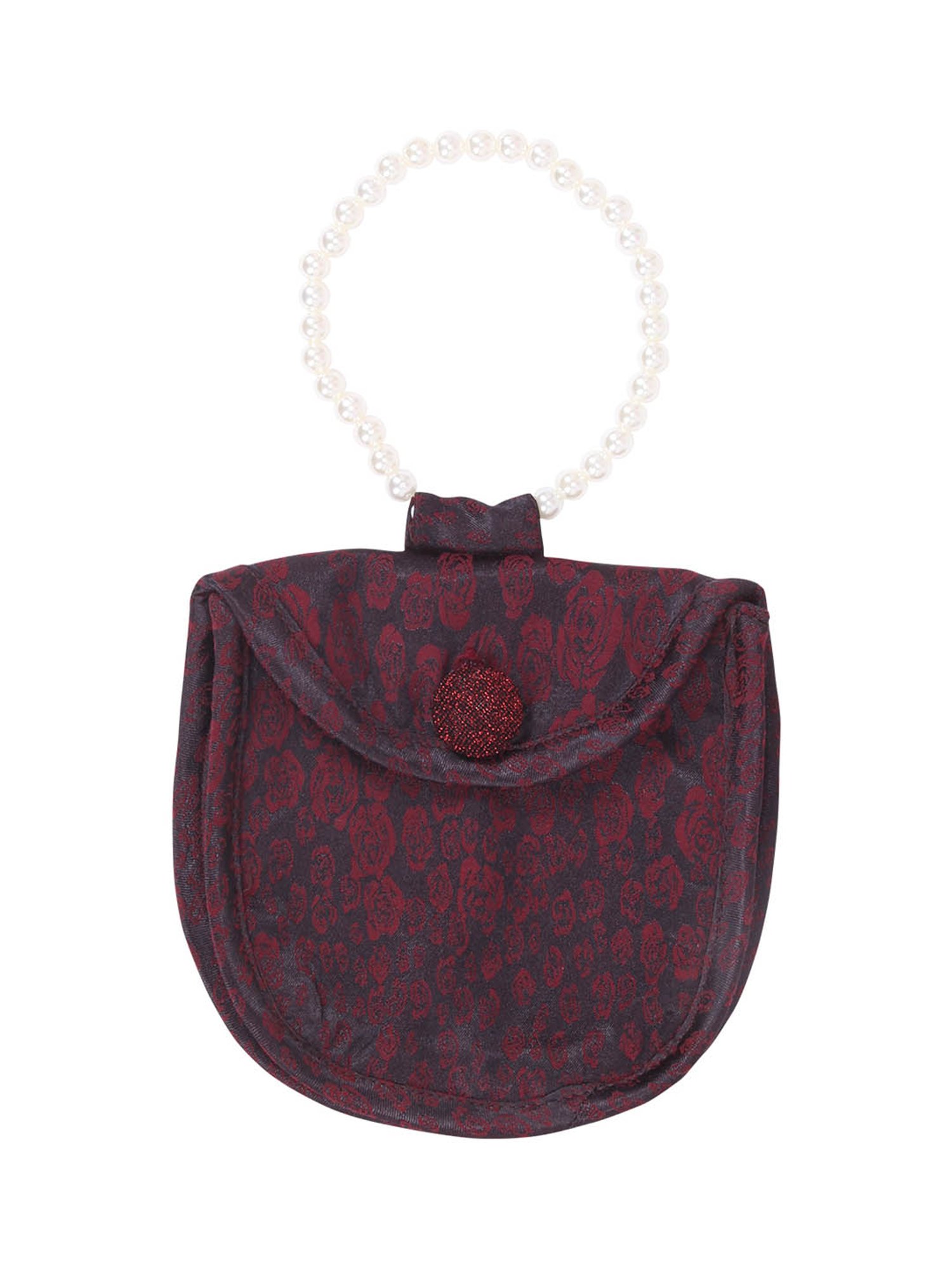 Cutecumber Kids Plum Printed Dress, Belt with Purse