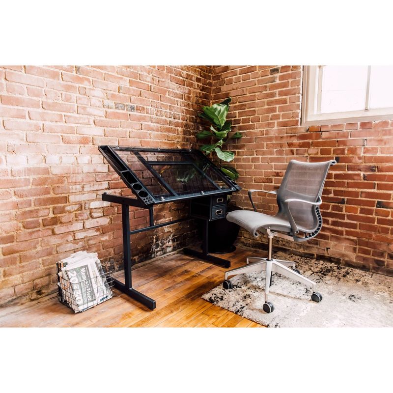 Craft Station in Silver with Glass Black - OneSpace