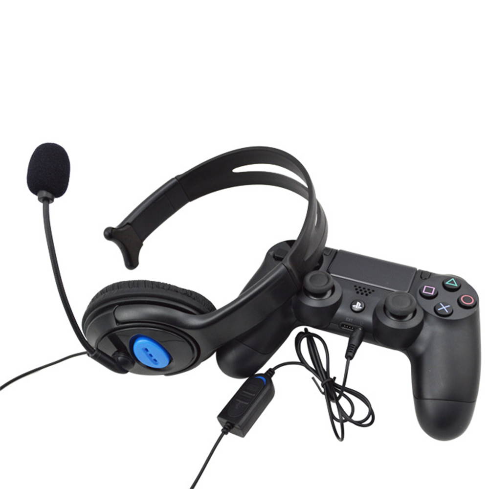 Megadream&reg; Adjustable Live Chat Gaming 3.5mm Audio Jack Wired Headset Headphone with Boom Mic and Voice Control for Sony Playstation 4 PS4 Controller