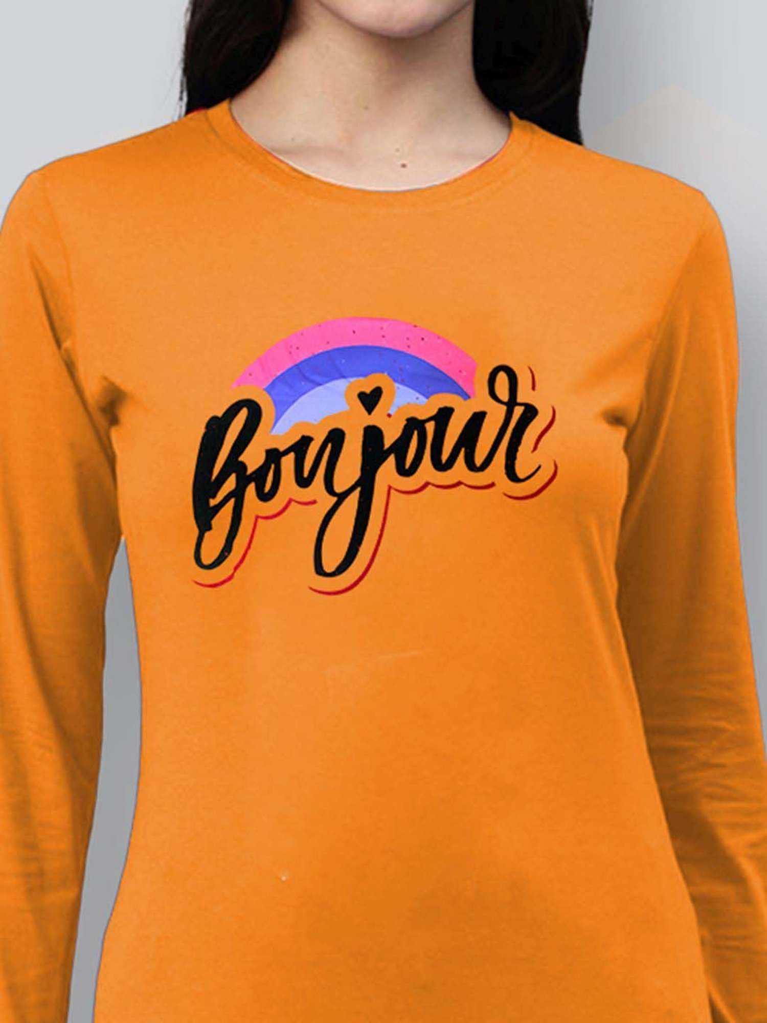 Lyra Mustard Cotton Printed T-Shirt