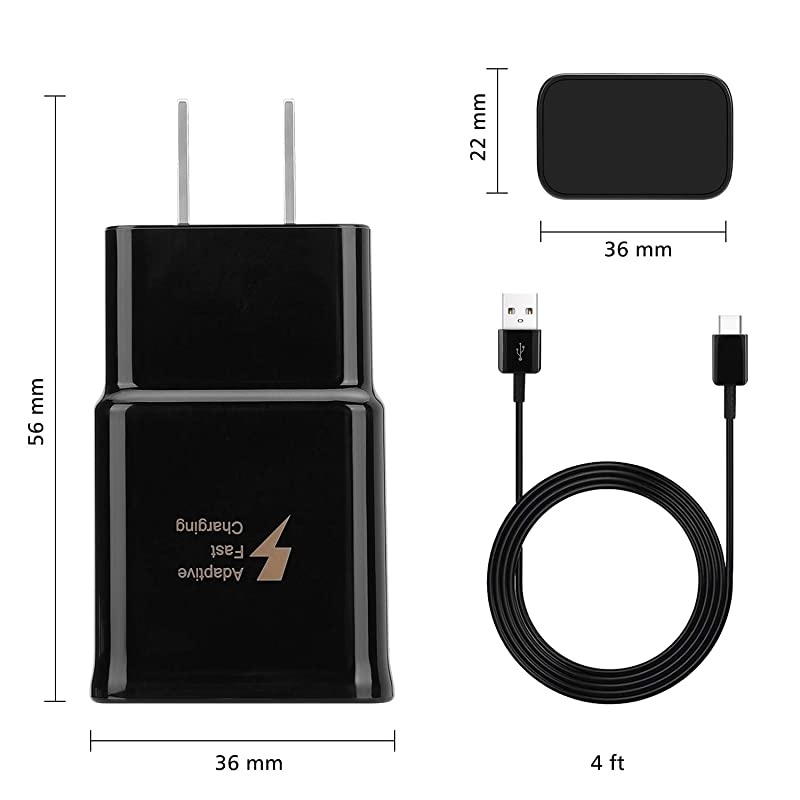 Fast Wall Charger Adapter Compatible Samsung Galaxy S10 S9 S8 EdgePlusActiveNote 9Note 8c9proLG G5 G6 G7 V20 V30 ThinQ Plus EPTA with USB Type C to A Cable Cord