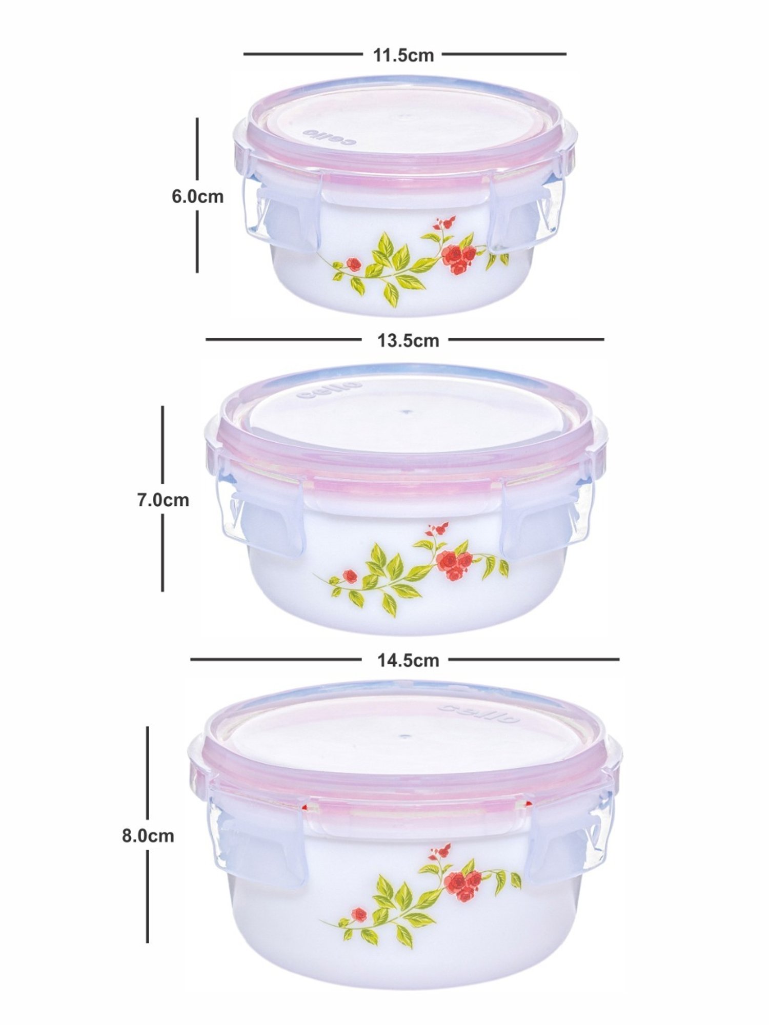 Cello White Opalware Storage Container - Set of 3