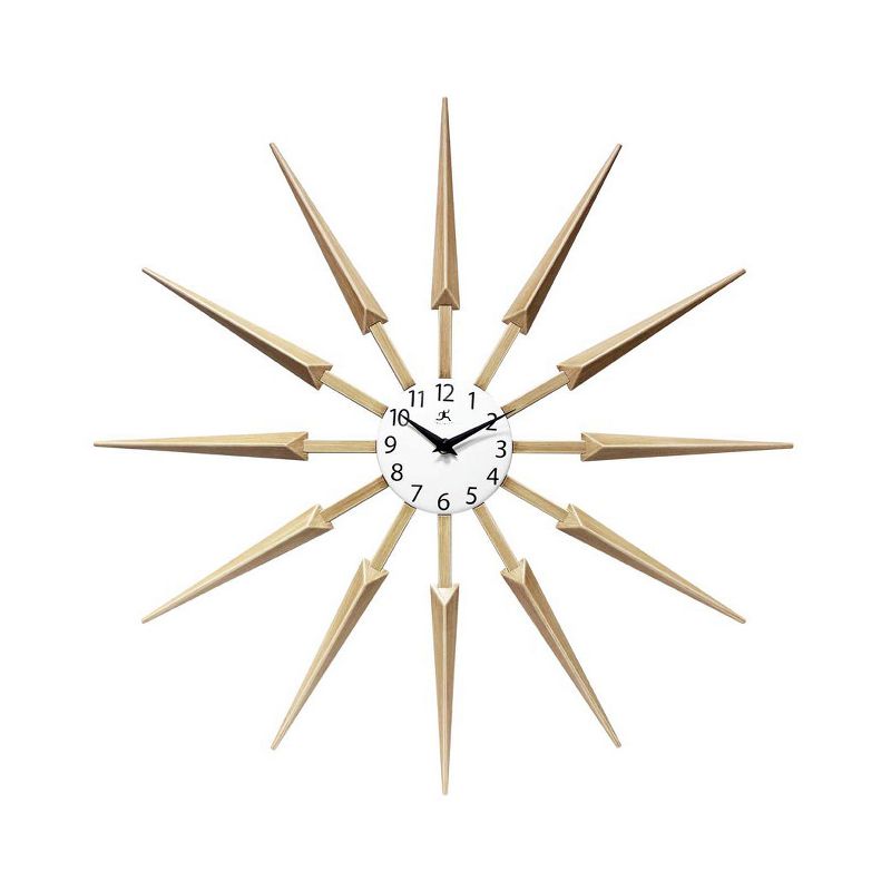 Infinity Instruments 15555WL Celeste Mid Century Modern 24 Inch Wall Clock, Tan