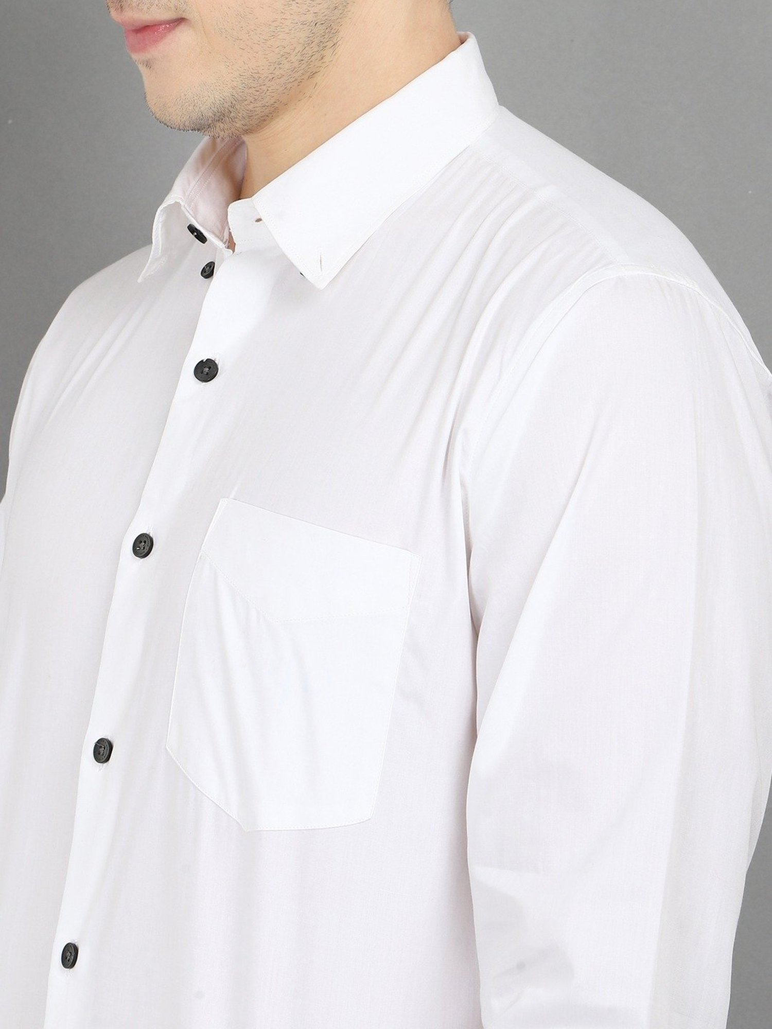 Hancock White Cotton Slim Fit Shirt