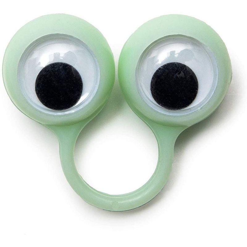 Spooky Central 48 Pack Eyeball Finger Puppets for Halloween, Glow in the Dark Party Favors