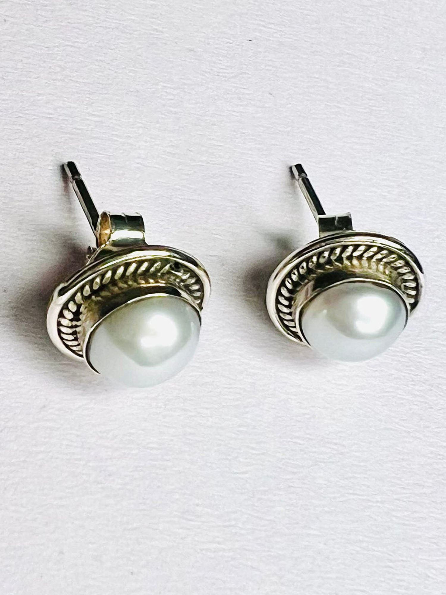Arte Jewels 925 Sterling Silver Pearl Stud Earrings for Women & Girls