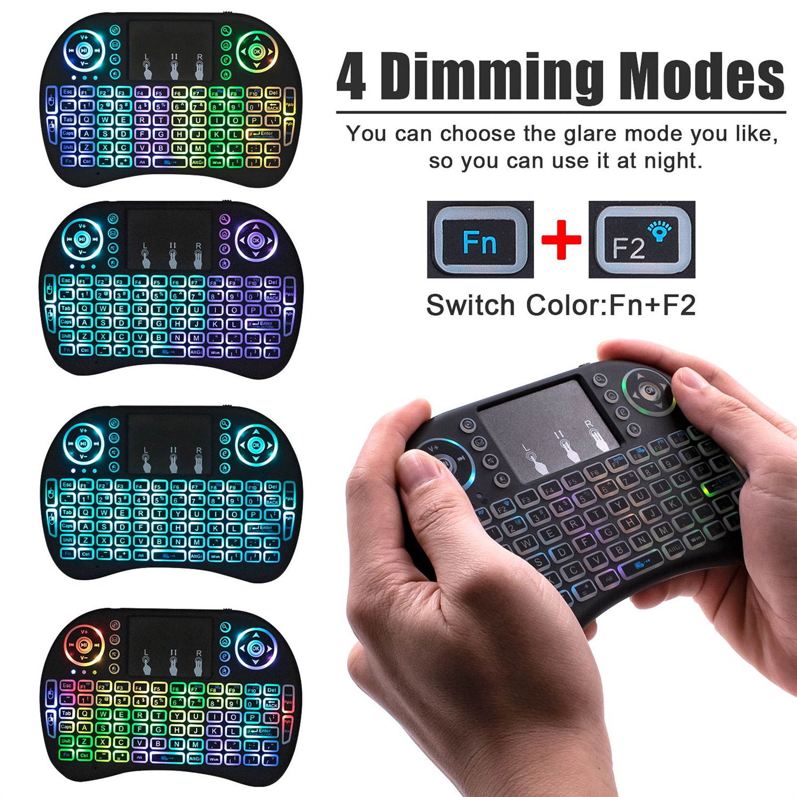 Mini i8 2.4G Air Mouse Wireless Keyboard with Touchpad Black