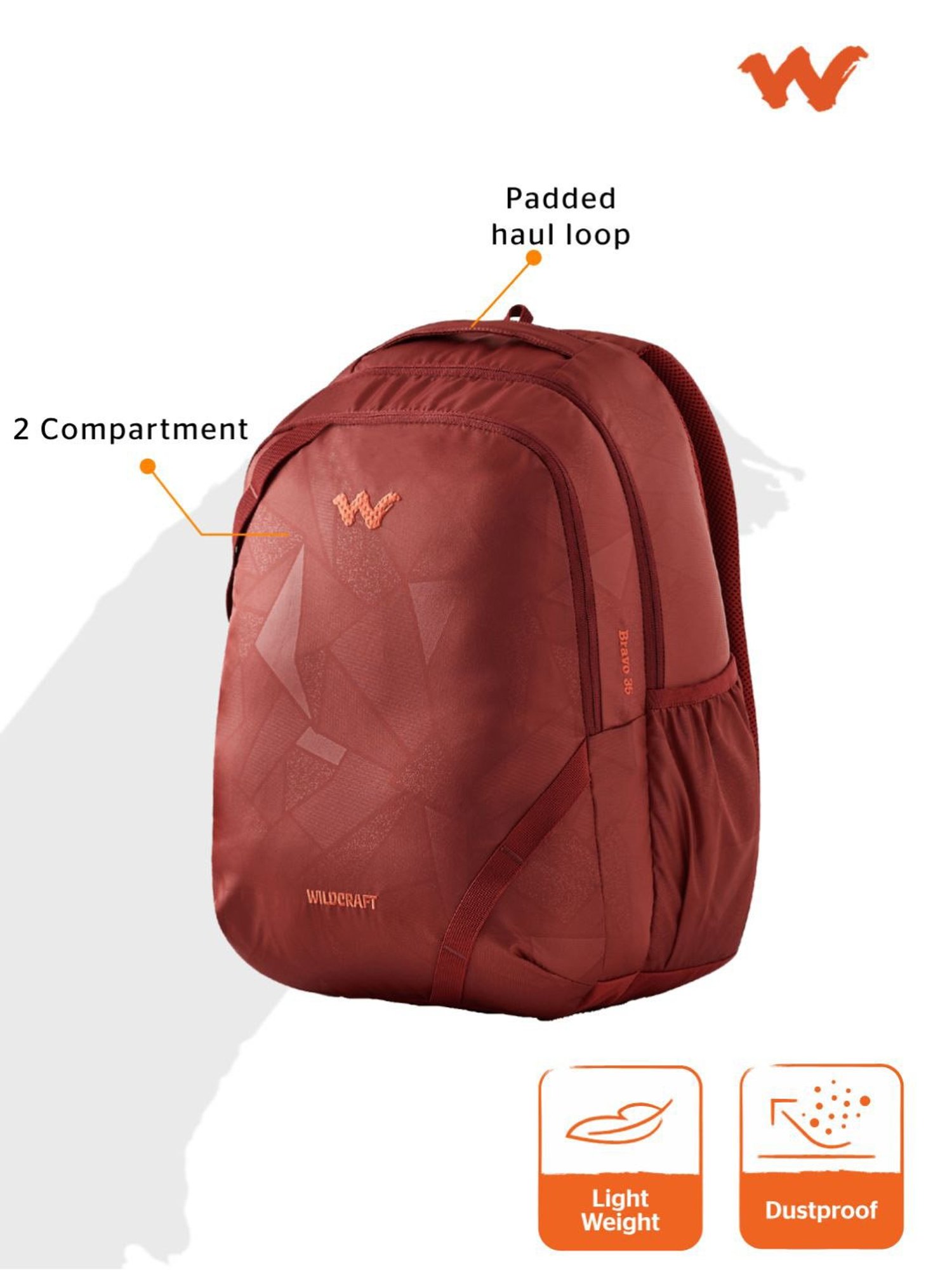 Wildcraft Bravo 35 Red Backpack