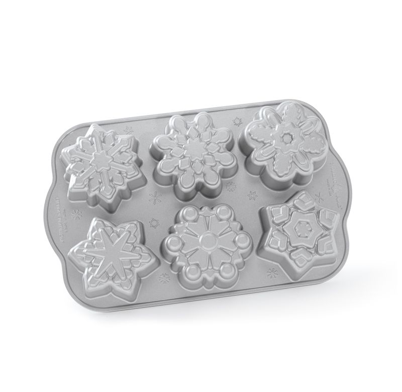 Nordic Ware Frozen Snowflake Cakelet Pan, Metallic