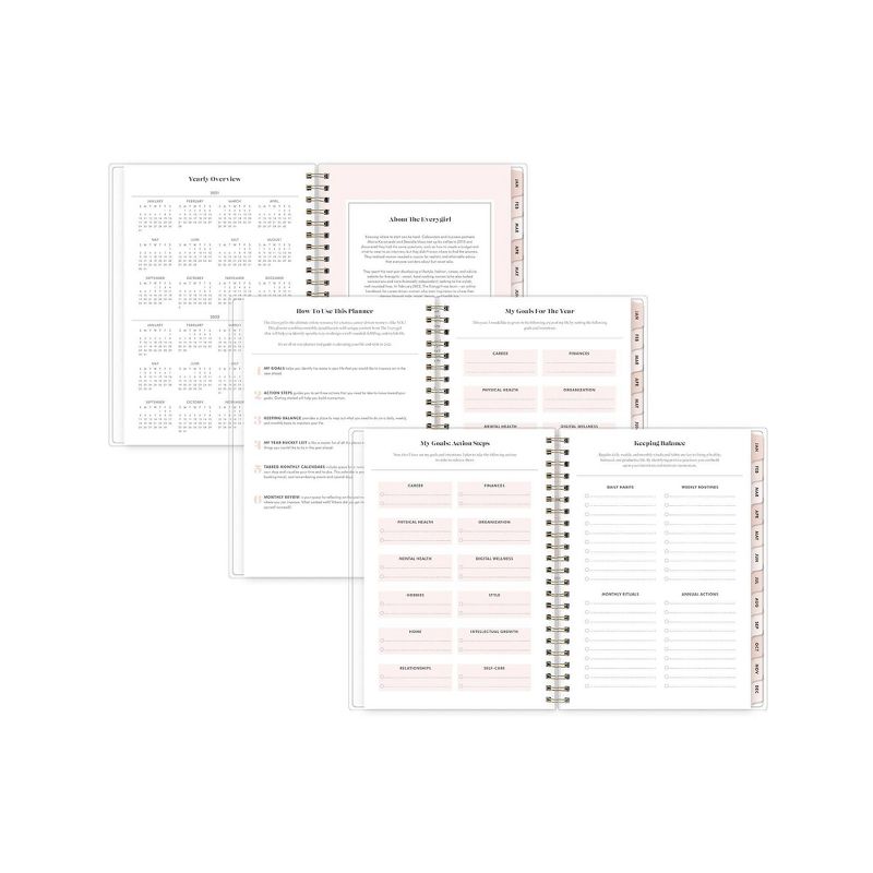 2021 Planner Notes 5.875" x 8.625" Frosted Plastic Monthly Wirebound Sadie - The Everygirl Planner