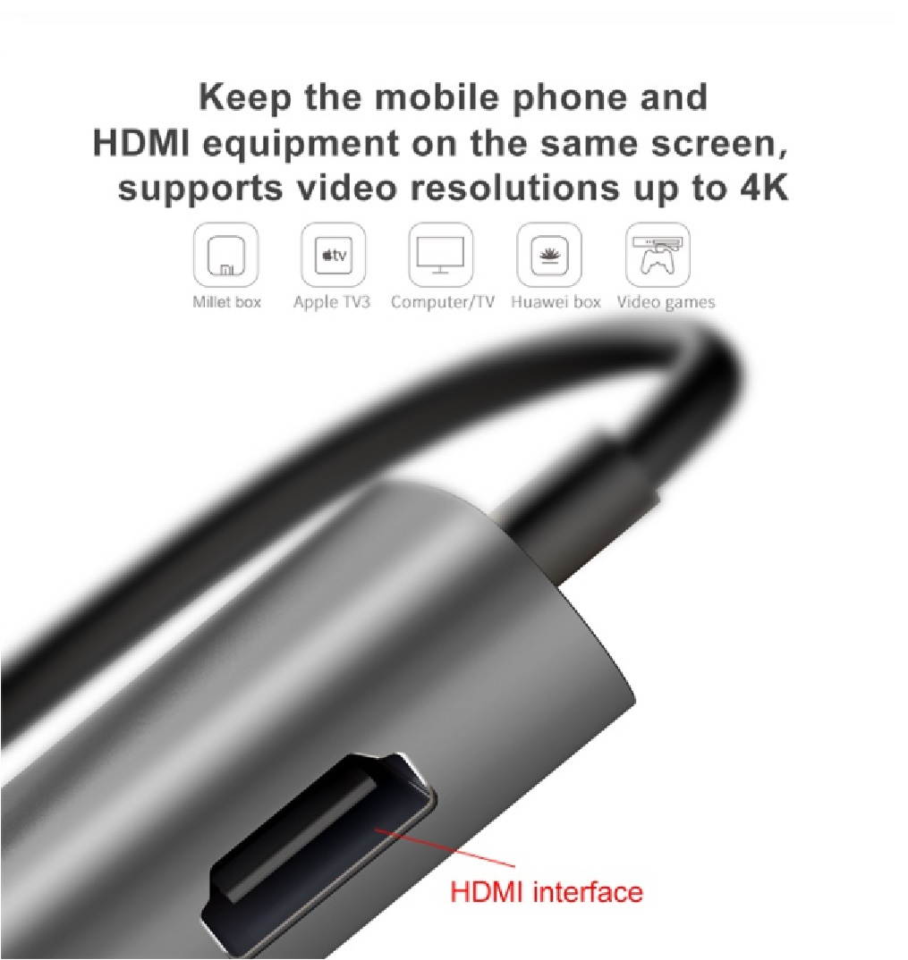 Baseus 8-in-1 Type-C HUB with 3 USB 3.0 Port SD / TF Card Reader 4K 30HZ HDMI Gigabit Ethernet USB-C HUB Digital 8in1 Adapter Expansion Dock for Type-C Notebook.