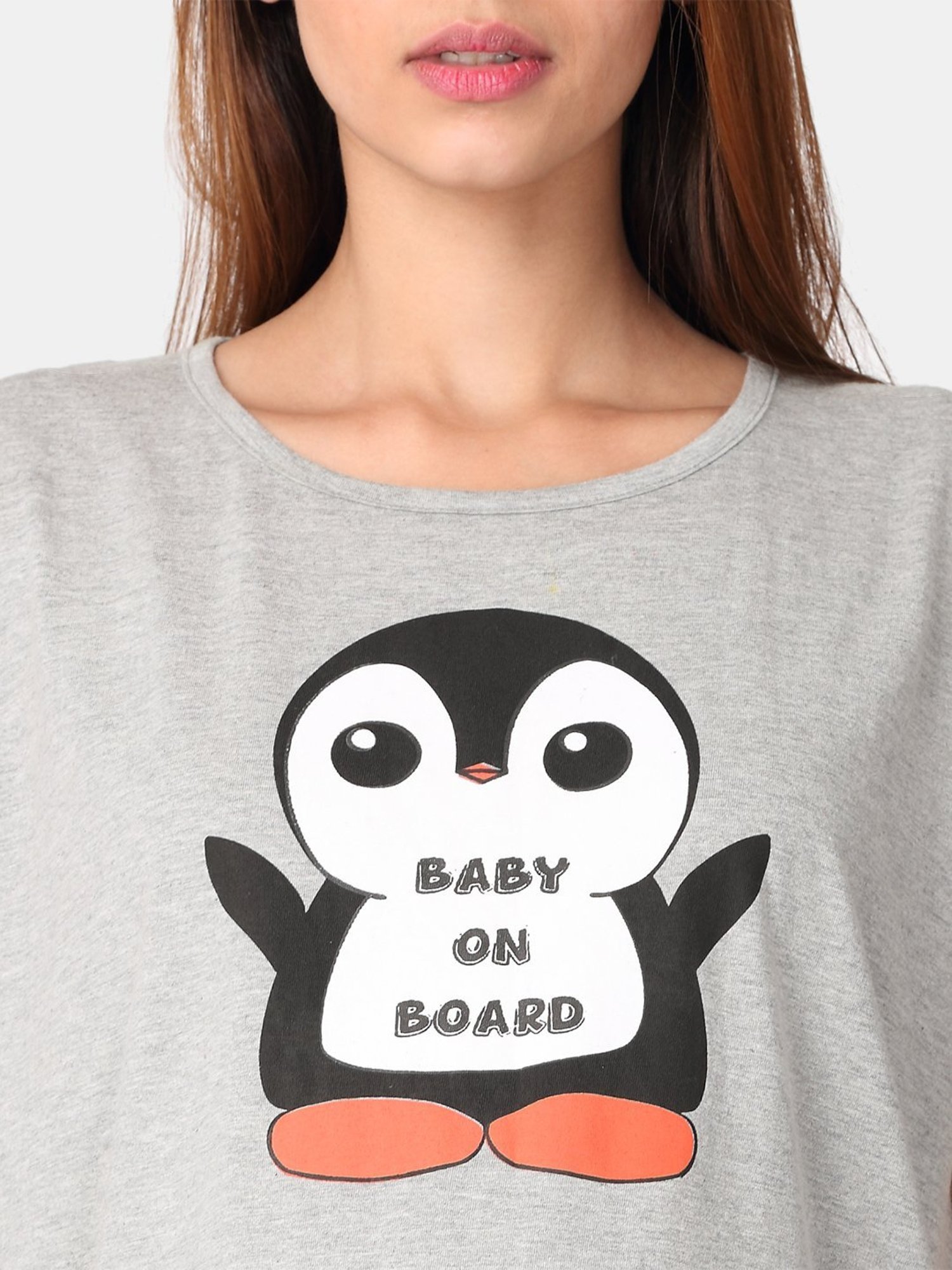 The Mom Store Grey Graphic Print Dress