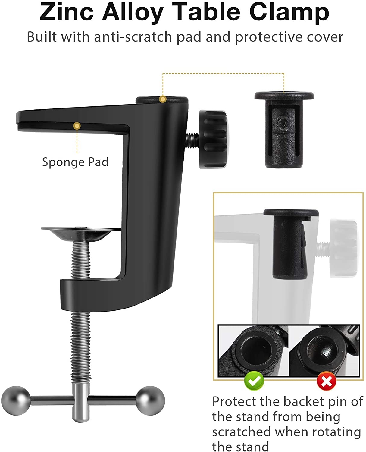 Microphone Stand, Upgraded Mic Stand Max Load 4.0 lb Boom Scissor Arm Stand with Windscreen, Pop Filter, 3/8" to 5/8" Screw Adapter, Mic Clip and Cable Ties for Blue Yeti and Other Mic