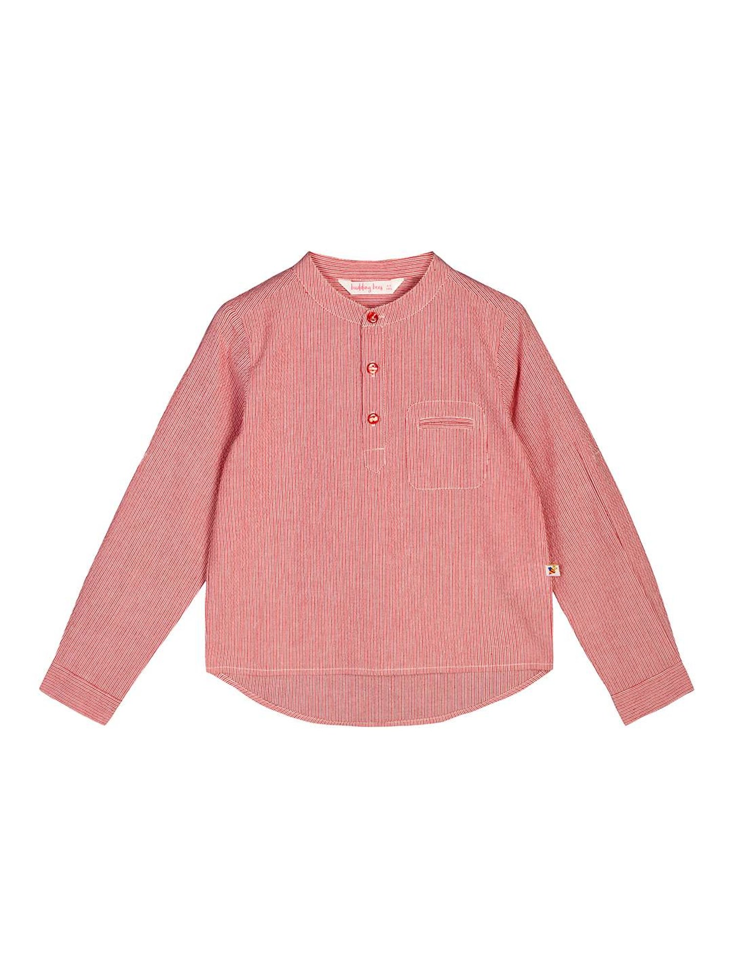 Budding Bees Kids Red Striped Shirt