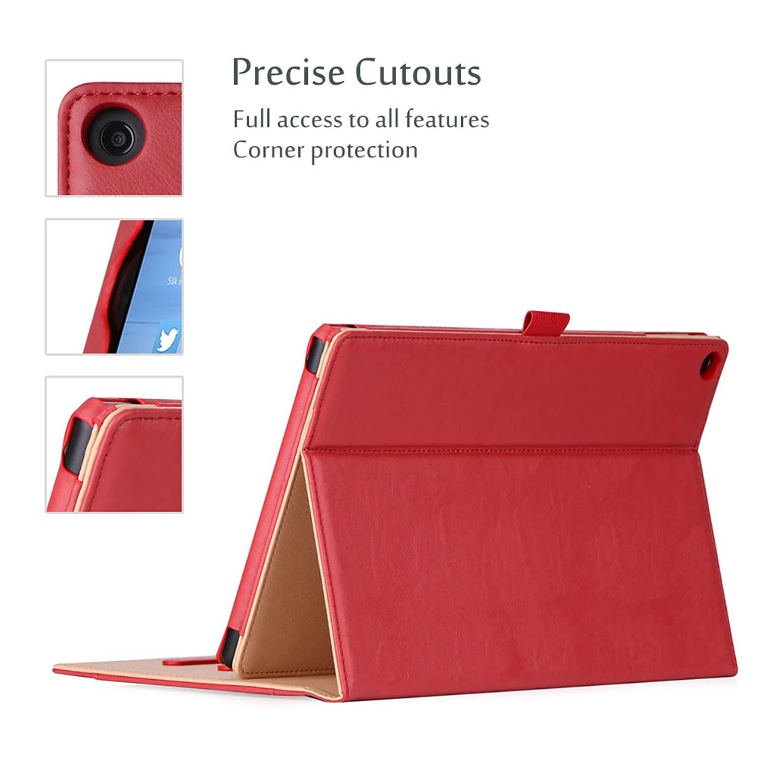 All-New Amazon Fire HD 10 Case (9th / 7th Generation, 2019/2017 Released) &ndash; ProCase Stand Folio Folding Protective Cover for Kindle Fire HD 10.1" Tablet (7th Generation and 9th Generation) -Red