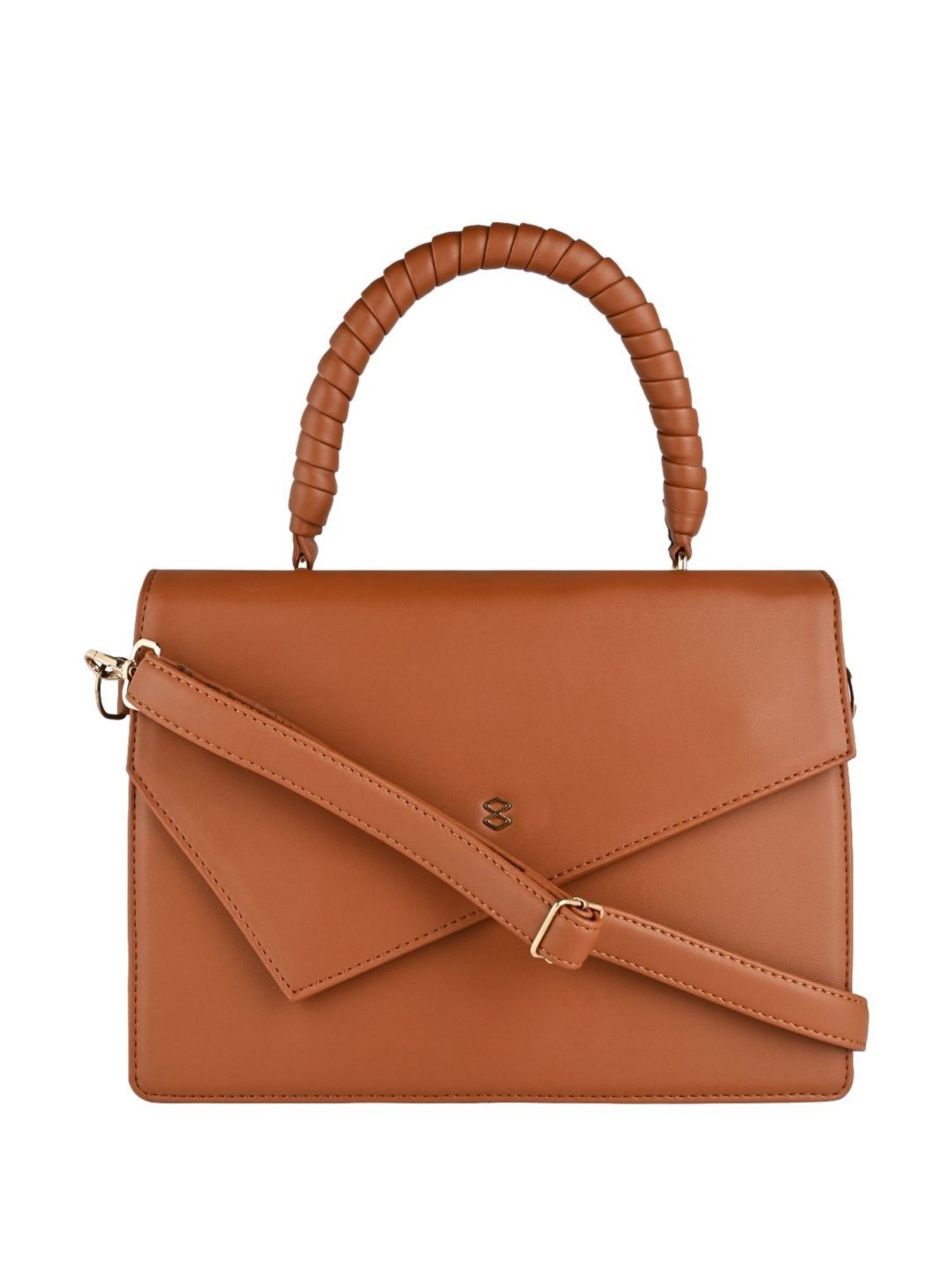 Horra Tan Solid Large Satchel Handbag