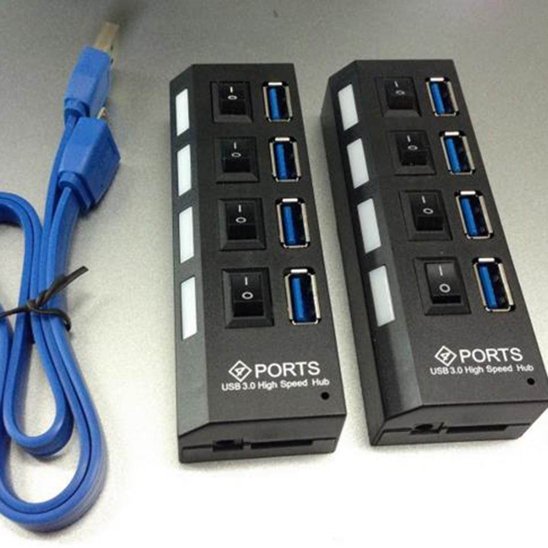 Etmakit New USB 3.0 Hub 4 Ports Super Speed 5Gbps 4 Ports USB 3.0 Hub With on/off Switch For Windows Mac OS Linux PC Laptop