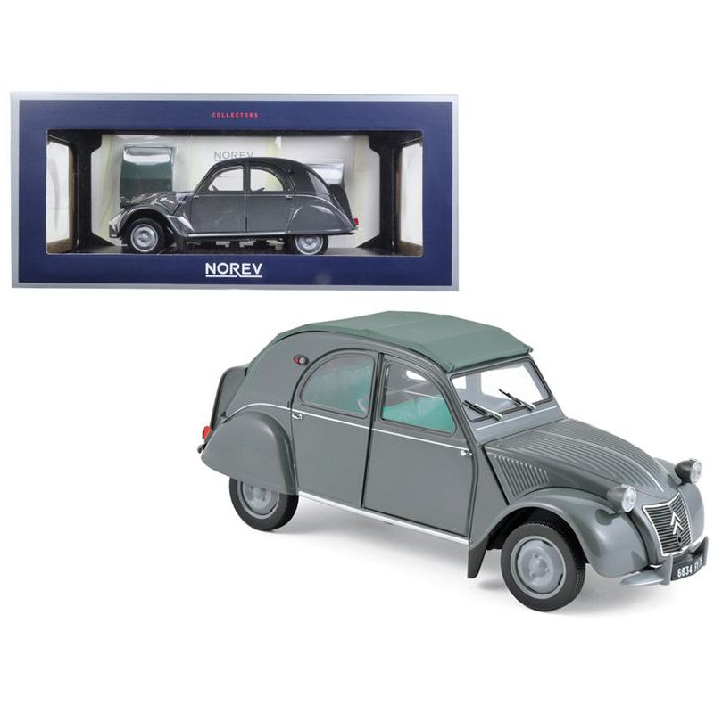 1957 Citroen 2CV AZL Malle Bombee Grey 1/18 Diecast Model Car by Norev