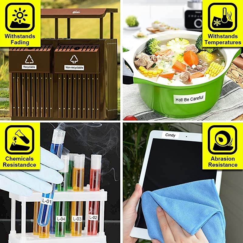 6Pack Compatible Dymo D1 Label Tape 45013 S0720530 Black on White 12 Inch x 23 Feet for DYMO LabelManager 160 280 210D 360D 420P Wireless PnP 220P 260P 450D 500TS 450DUO Label Maker