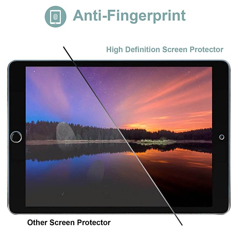 iPad 10.2 Case 2020 8th Generation / 2019 7th Generation Case with Tempered Glass Screen Protector, Slim Stand Hard Shell Protective Smart Cover for 10.2&rdquo; iPad 8 / iPad 7 -Black