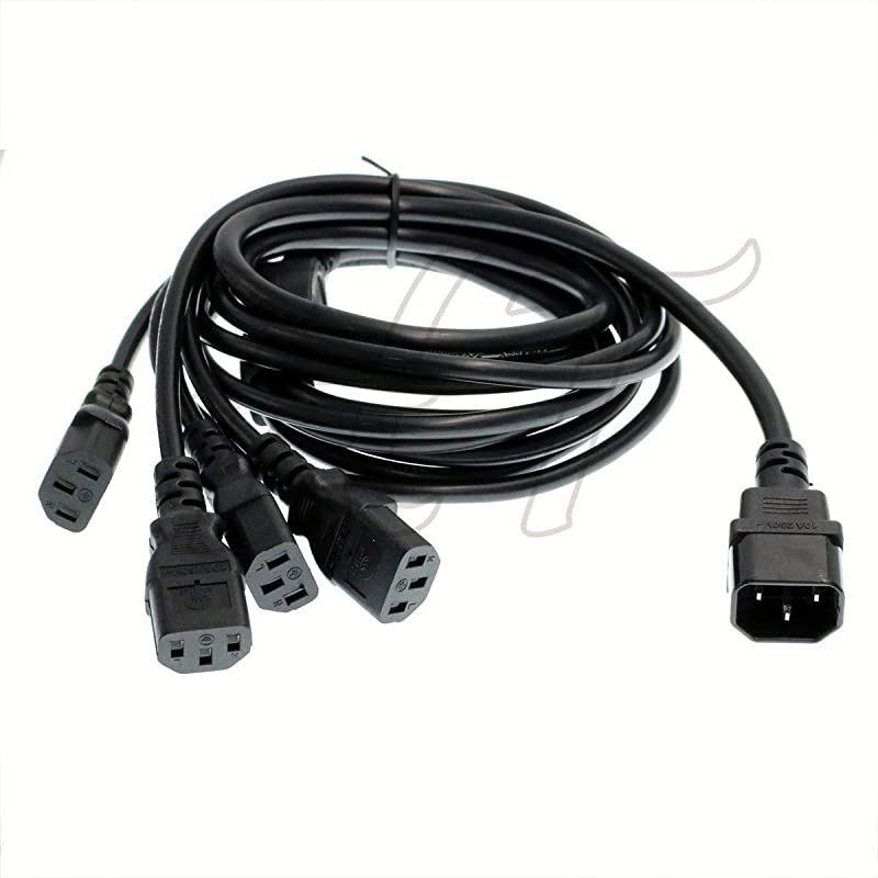 UPS PDU Computer PC Power Splitter Cord C14 to 4 x C13 10A 250V Extension CableC144xC13 18m