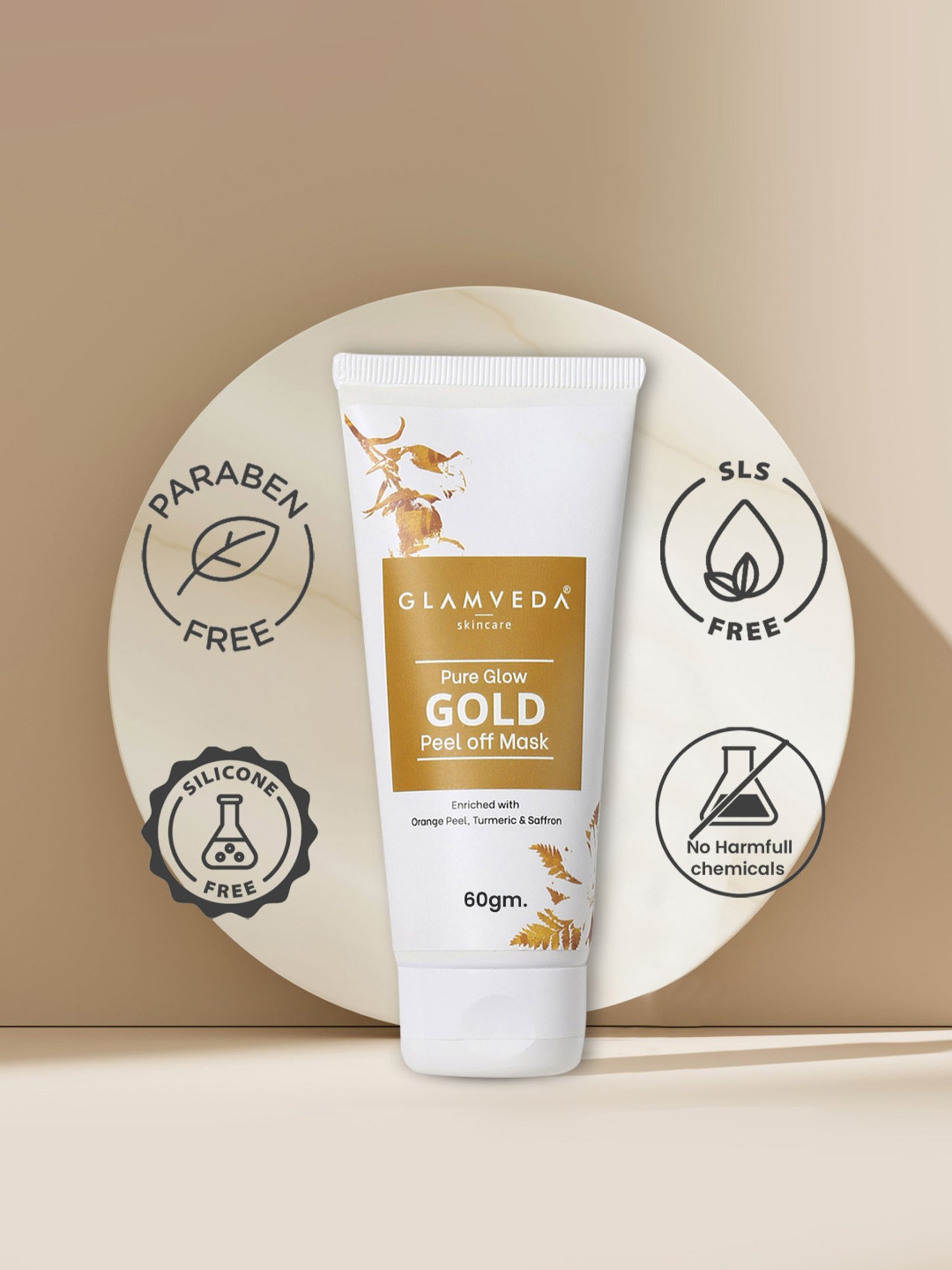 Glamveda Pure Glow Gold Peel Off Mask - 60 gm