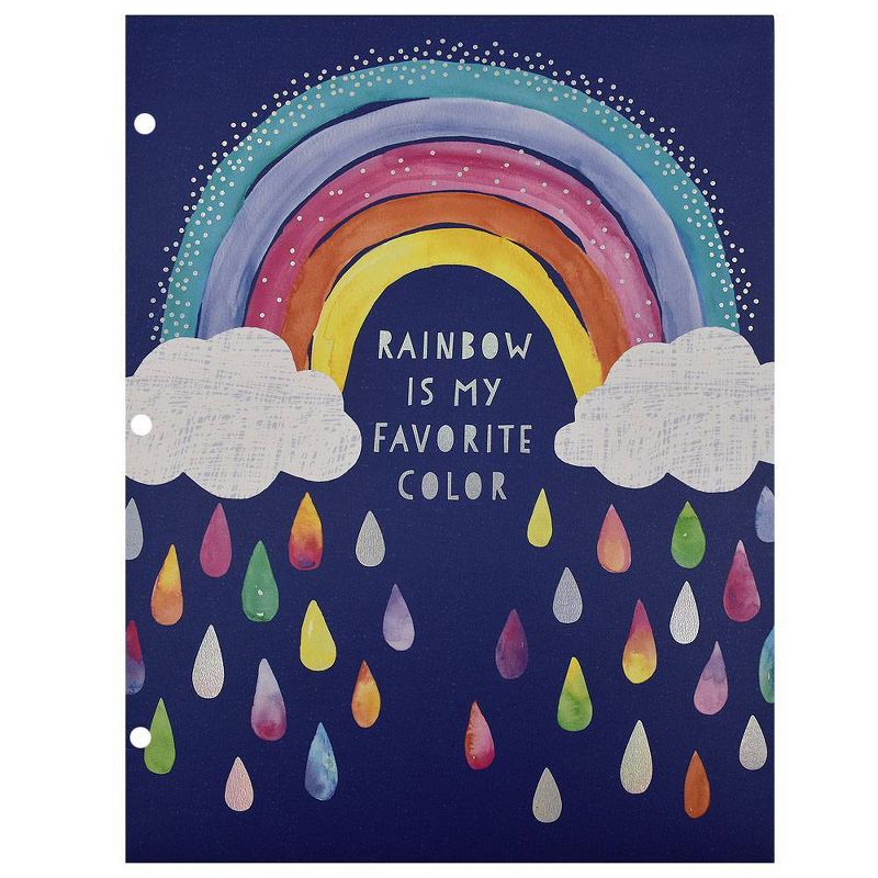 Rainbow is My Favorite Color 2 Pocket Paper Folder Blue - Greenroom