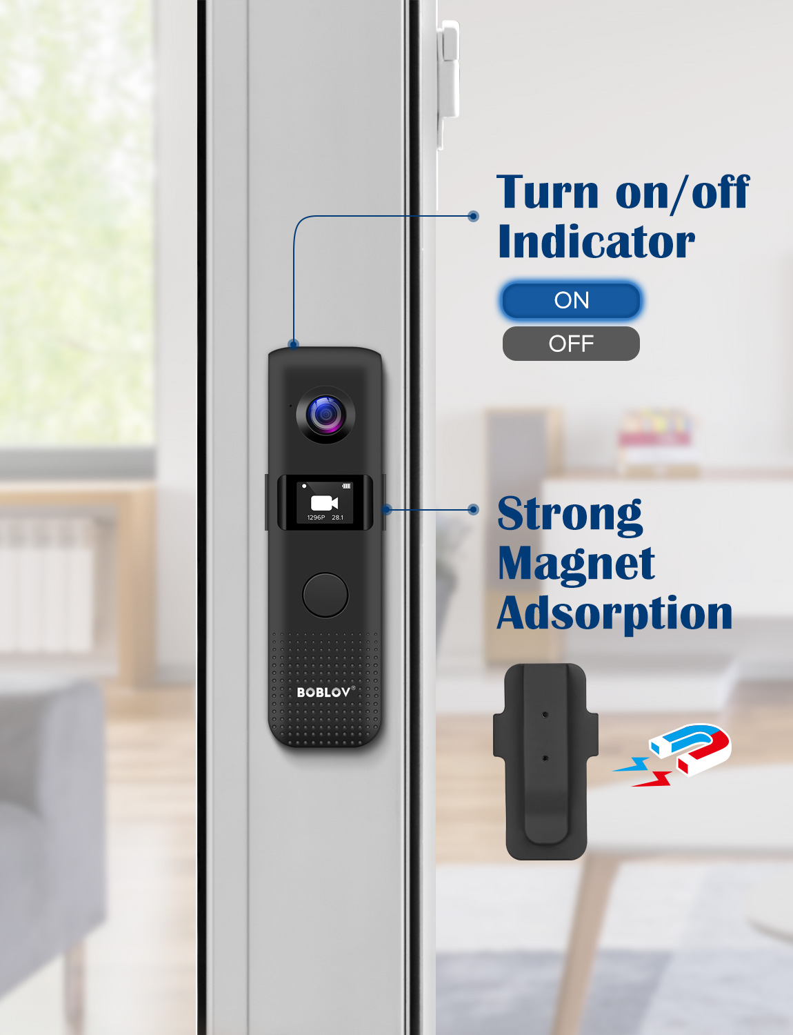 BOBLOV 1296P Professional Body Worn Camera Mini Camera with screen