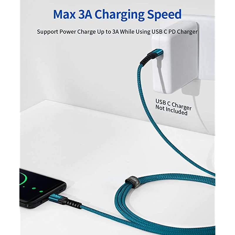 USB C to USB C 60W Cable 3Pack 03m+1m+2m USB Type C Charger Cord Compatible with Samsung Galaxy S20+ Note 20 Ultra Note 10+ MacBook AirPro 13 iPad Pro 20202018 Pixel 234 XL Green