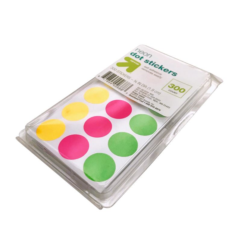 300ct Dot Stickers Neon - up & up™