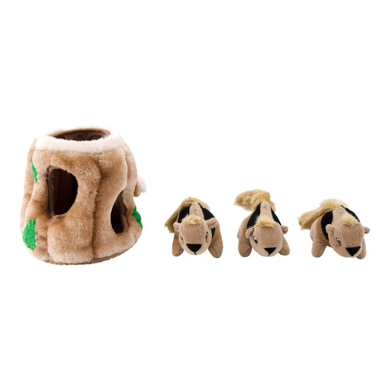 Outward Hound Hide-A-Squirrel Puzzle Plush Dog Toy - M