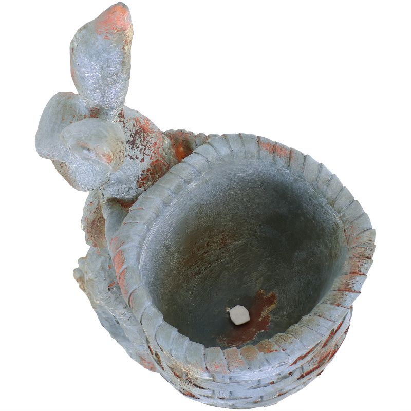 Sunnydaze 17" Roman the Carrot Collector Rabbit Indoor/Outdoor Statue Figurine - Patio, Lawn and Garden Decoration