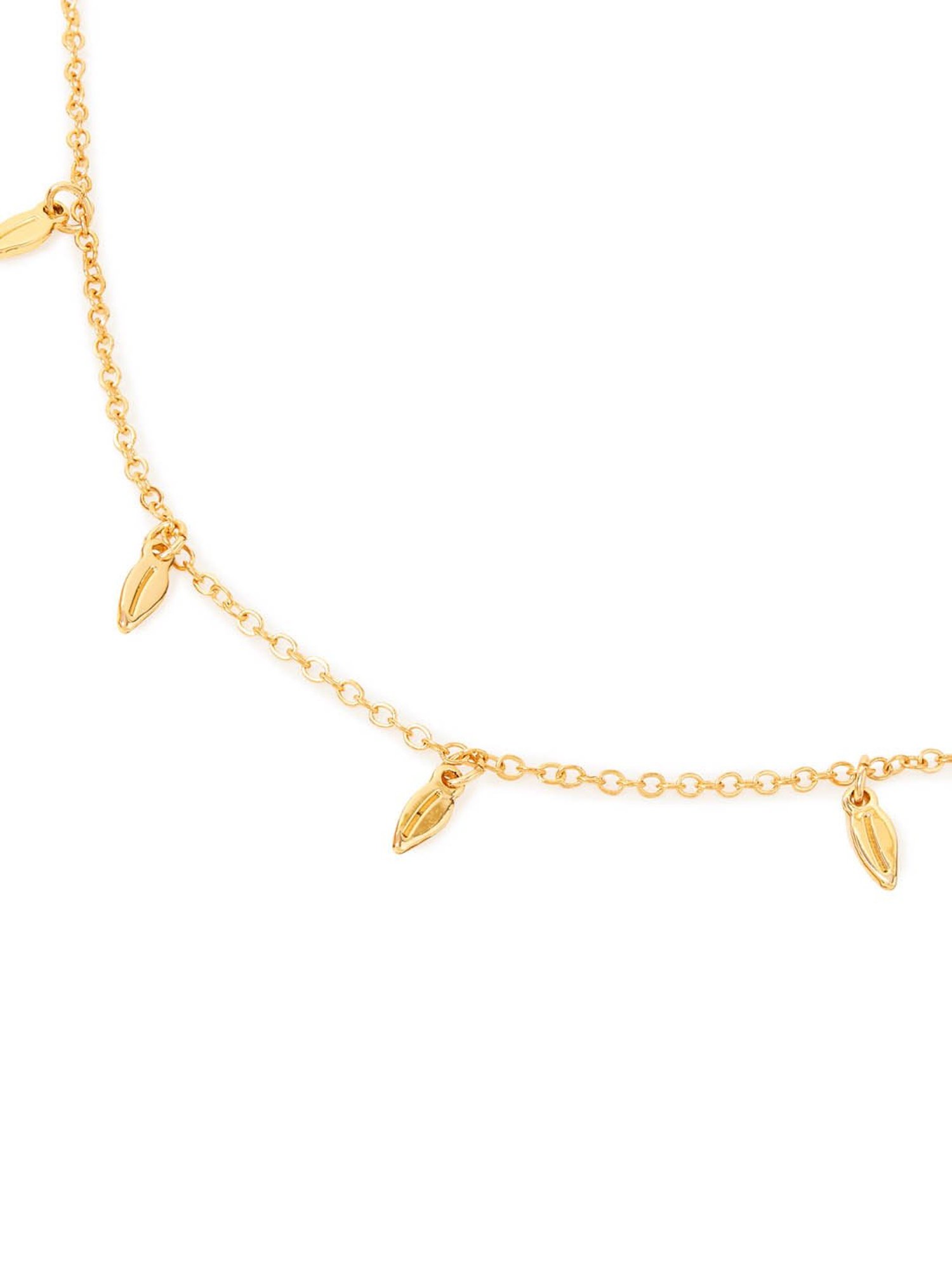 Accessorize London Gold Leaf Station Necklace for Women