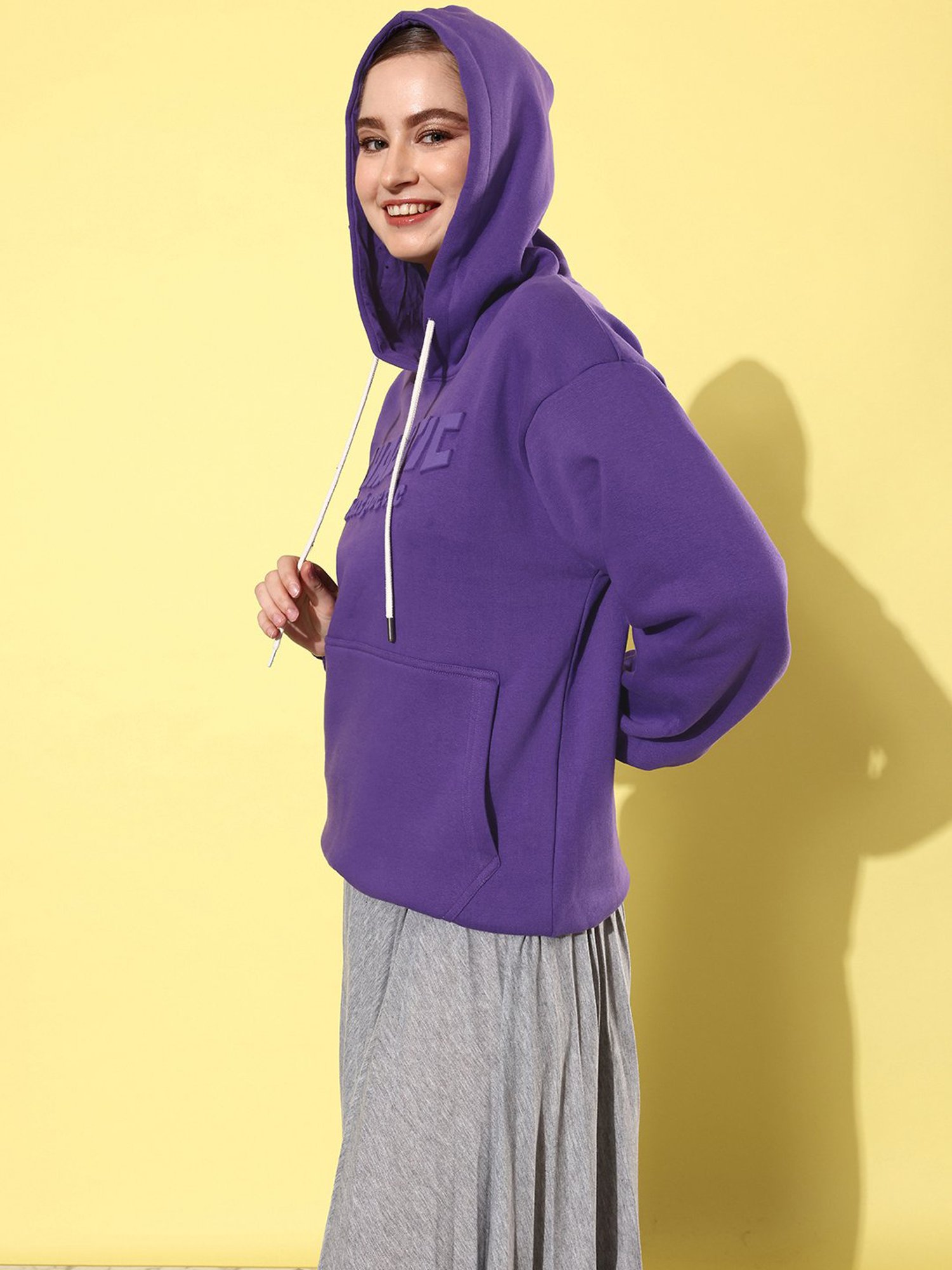 Difference of Opinion Purple Fleece Graphic Print Oversized Sweatshirt