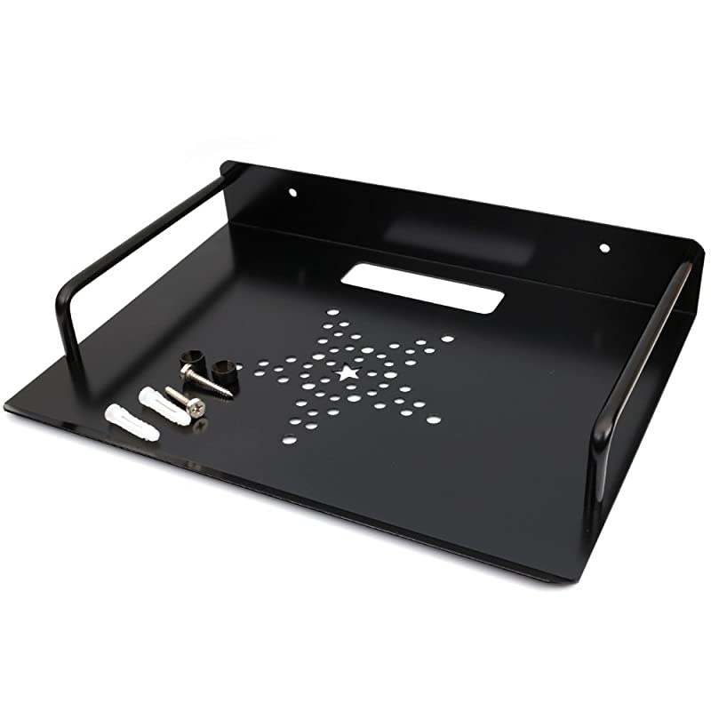 Alumimum Alloy Wall Mount Shelf Bracket for TV Accessories WiFi Router TV Box Set Top Box ( Black, 33 x 21 cm)