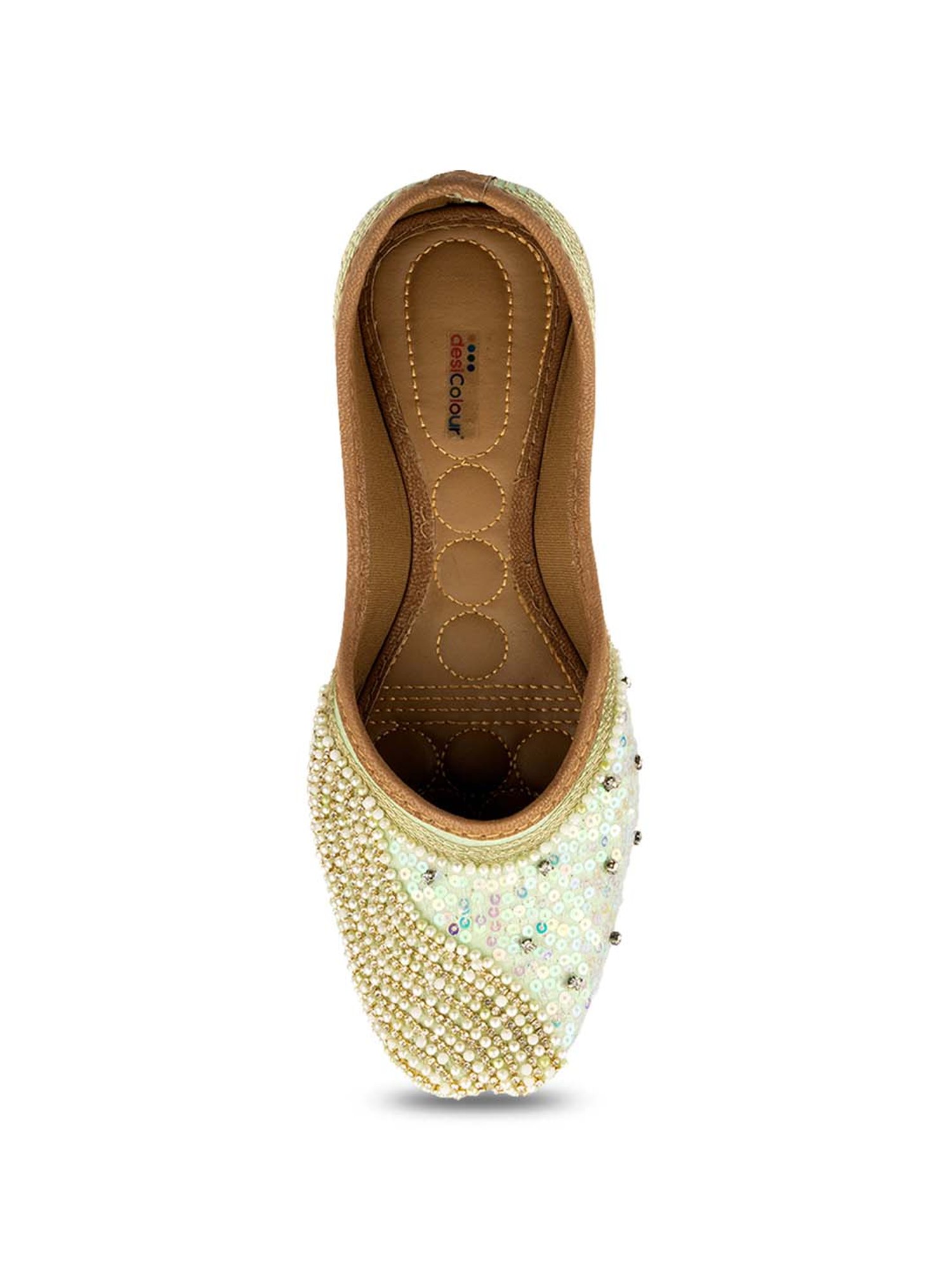 Desi Colour Women's Sea Green Ethnic Juttis