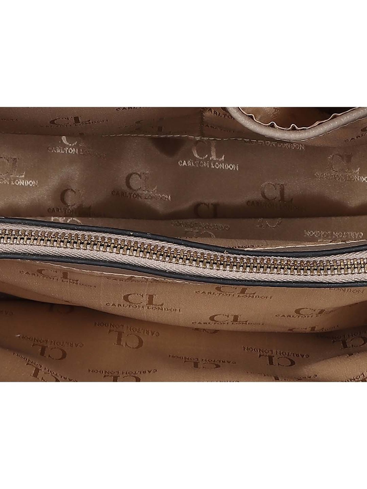 Carlton London Taupe Solid Medium Shoulder Handbag