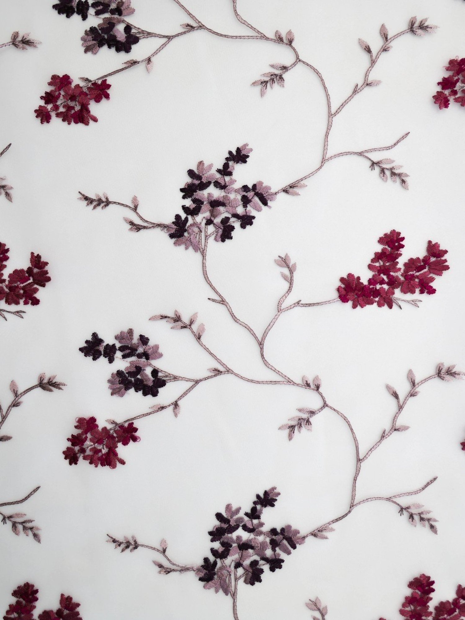 Ariana Floral Embroidery Maroon Polyester 7 ft Door Curtain