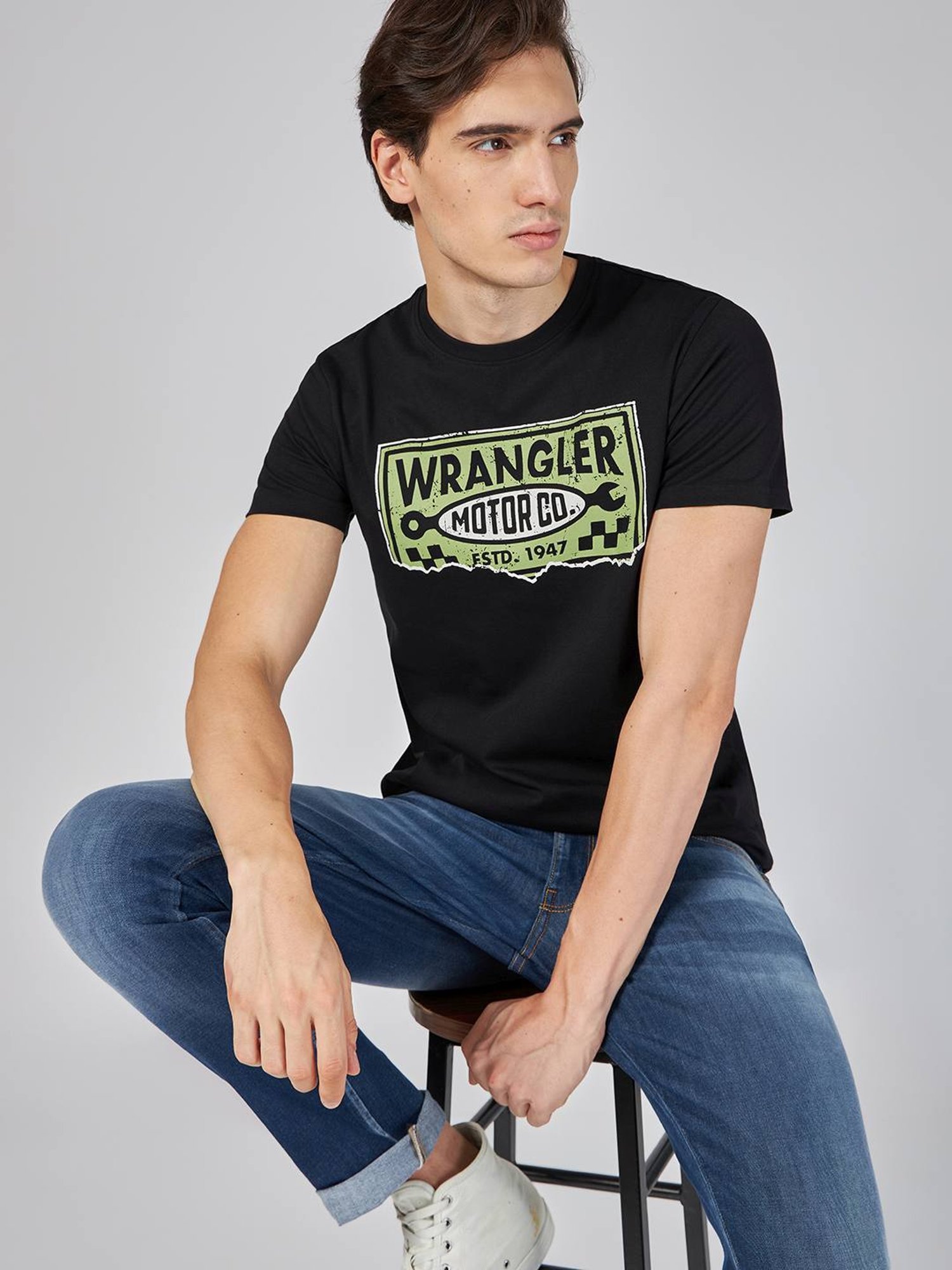 Wrangler Black Beauty Regular Fit Printed T-Shirt