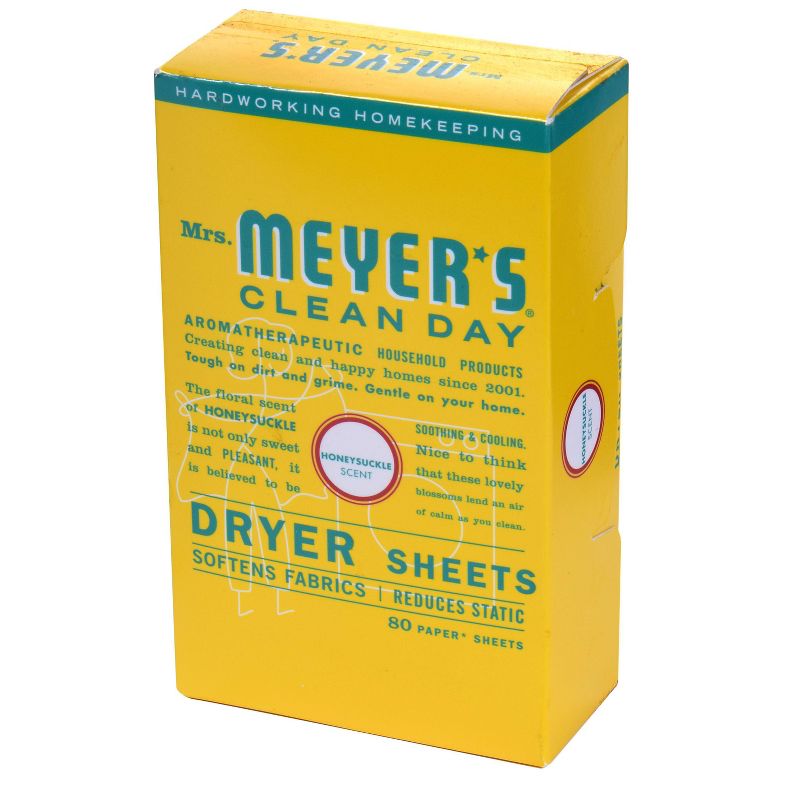 Mrs. Meyer's Clean Day Honeysuckle Scent Dryer Sheets - 80ct