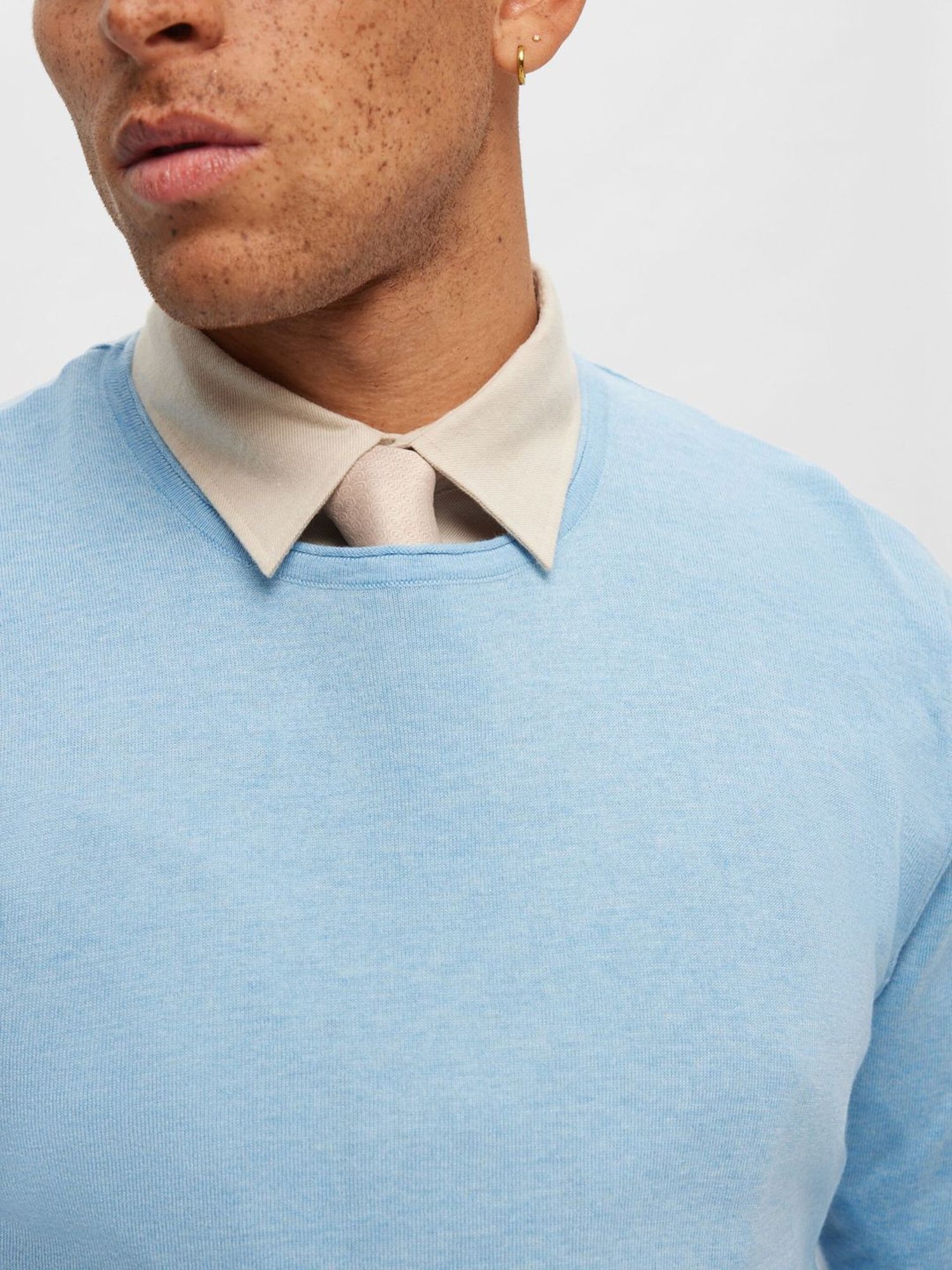 SELECTED HOMME Light Blue Regular Fit Sweater