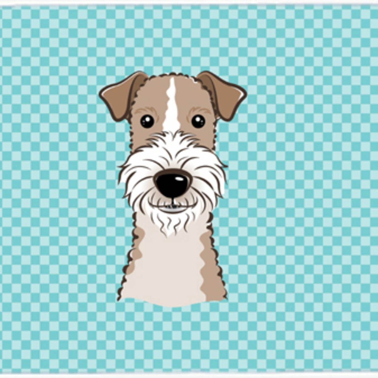 Checkerboard Blue Wire Haired Fox Terrier Mouse Pad, Hot Pad or Trivet BB1185MP