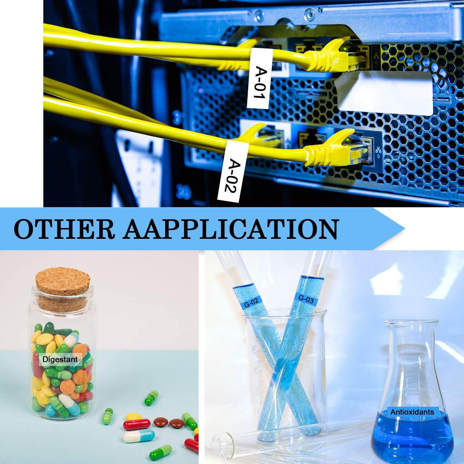 P Touch Label Tape 18mm 0.7'', Unismar Tze-241 Tze 241 Laminated Black on White Tape Compatible for P-Touch PTD400AD PTD400VP PT-D600 PTD600VP PT-P700 PT-P900W PT-2730, 3/4in x 26.2ft(18mmx8m) 2-Pack