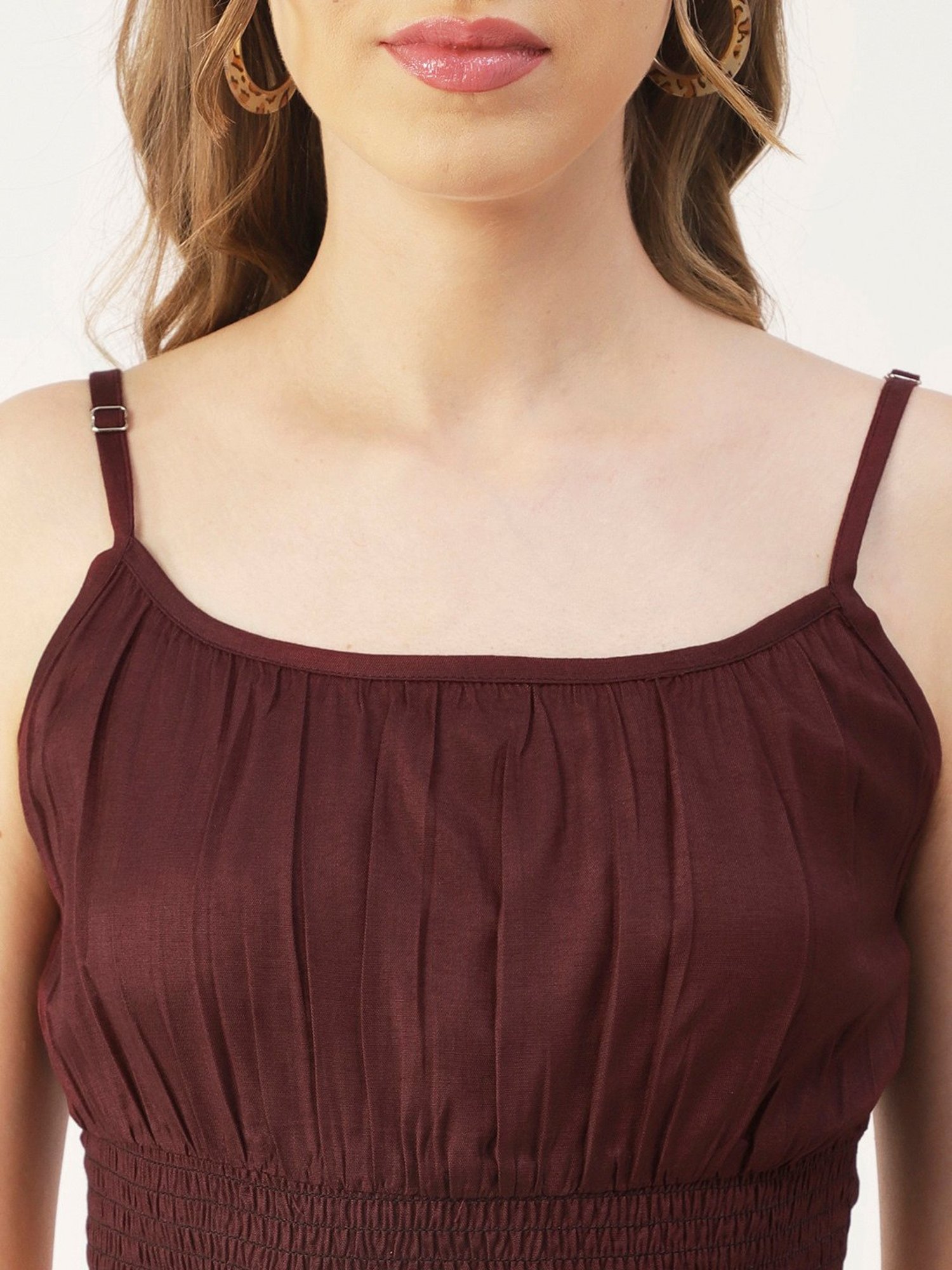 Moomaya Maroon Regular Fit Crop Top With Palazzos